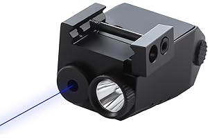 YIELDEDLAND Handgun Blue Green Laser Light Combo with 500 Lumen Flashlight Strobe Mode Picatinny Rail Mount, USB Rechargeable Battery with 5mW Output, Last Longer for Tactical Uses