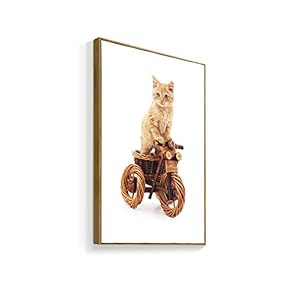 Framed Canvas Wall Art for Living Room, Bedroom Humorous Cat Canvas Prints for Home Decoration Ready to Hanging - 16x24 inches