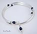 Lapis Lazuli Silver-Plated Metal Memory Wire Wrap Bracelet by ArtsParadis
