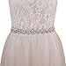 ULAPAN Rhinestone Bridal Belt Sashes for Women Dress, Diamond Wedding Belts Sash Ribbon for Bridesmaid Prom Gowns (off White)
