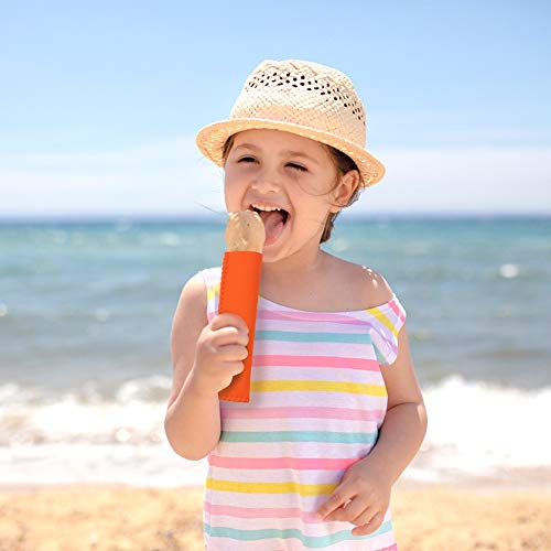 LOVEINUSA 24 pcs Freeze Pop Holders, 12 Colors Freezer Pop Sleeves Ice Pop Sleeves Popsicle Sleeves for Freezer Tubes Protect Children Use Freezing Tube