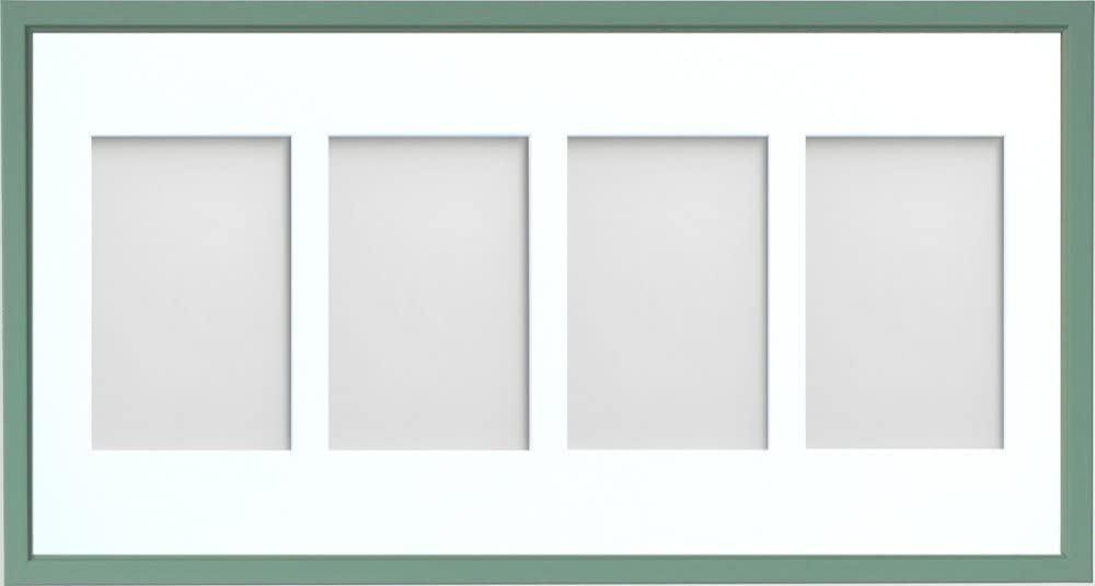 Frame Company Drayton Multi Aperture Photo Frame, Green, 20x10 for 6x4 inch (x4)