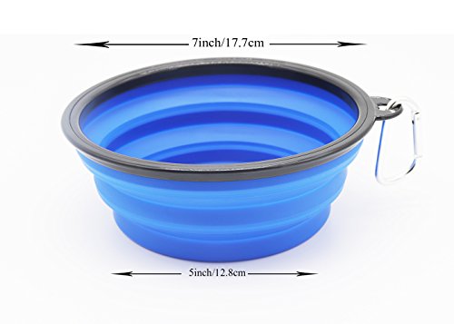 image for Glendan Large Size Collapsible Dog Bowl, Silicone Pet Travel Bowl for 