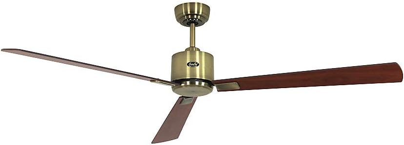 ECO NEO II ceiling fan, rotor blade Ø 1520 mm, walnut / cherry / antique brass.