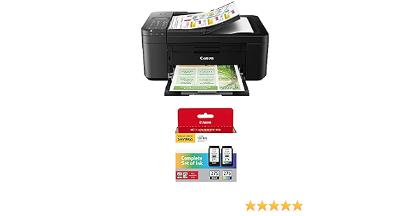 Amazon.com: Canon PIXMA TR4720 Impresora inalámbrica todo en uno para uso  doméstico, con alimentador automático de documentos, impresión móvil y fax  integrado, negro y paquete múltiple PG-275/CL-276 : Productos de Oficina