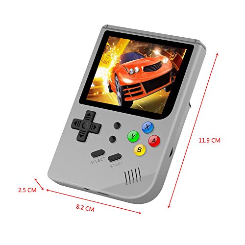 Neutral Handheld Game Console,Upgrade Retro Game Open Source Support Multi-Language, RG300 Handheld 16GB Memory 3000 Games 3.0 inch Screen Mini Handheld Children and Home Game Console (Gray)