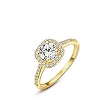 Winter.Z Womens Jewelry Circular Bead Square Ring Diamond 18K Gold Ring Wedding