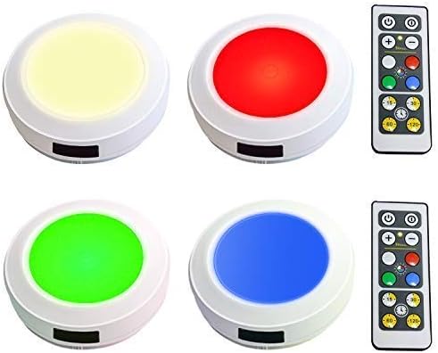 Amazon Ledナイトライト 電池式 リモコン付き 工事不要 タッチライト キャビネットライト Rgb キッチンライト 調光カラーライト ディマー機能 クローゼット 室内照明 常夜灯 玄関 階段 廊下 Honwell 4個入 Honwell キッチン用ライト 通販