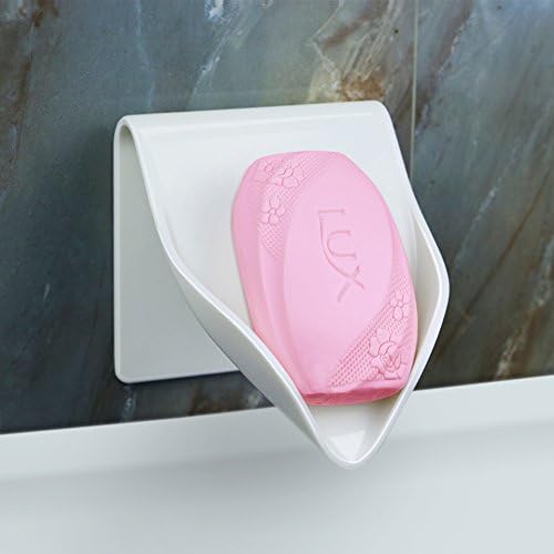 SOUHUHU Soap dishes,Soap dish tray saver holder drainer shower waterfall for bathroom Kitchen Counter top, Keep bars dry easy cleaning flexible silicone-A