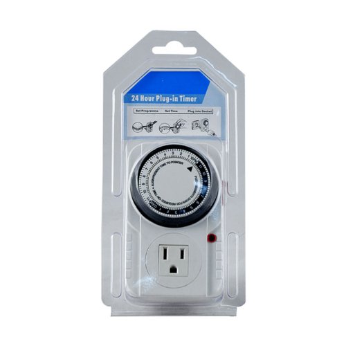 Analog timer, 24 hour timer, single outlet electrical timer