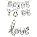 HAIOPS Bride To Be Balloon Love Balloon Jumbo Foil Balloon Handwriting Letter Giant Celebration Balloon Romantic Wedding Bridal Shower Anniversary Engagement Party Decoration (Silver)