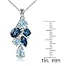 B. BRILLIANT Blue Necklace for Women Sterling Silver London Blue White Topaz Multi Color Ombre Cluster Pendant With Jewelry Gift Box