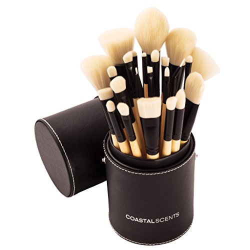 Coastal Scents Limited Edition Handcrafted Elite Make-Up Brush Set - Bamboo Handled, Synthetic Bristles - 24-Piece