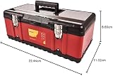 Amtech N0150 23-Inch Metal Toolbox Heavy Duty Steel Lid Removable Tray view 4