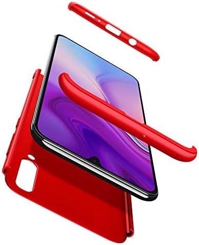 JMGoodstore Case Compatible with Samsung Galaxy A50,360 Full Body Coverage Degree Protection 3 in 1 Combination Anti-Scratch PC Ultra-thin Shockproof Skin cover+Screen Protector (Red)
