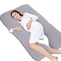 Pregnancy Pillow-55 inch U Shape Full Body Pillow with Zipper Removable Cover