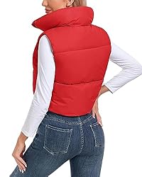Cityork Women's Winter Crop Vest Puffer Lightweight