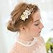 AW BRIDAL Wedding Hair Clip Bridal Hair Pieces Hair Combs for Women Pearl Hair Barrettes Wedding Hair Accessories for Brides (Gold)