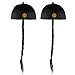 Baoblaze Set of 2pcs Fashion Adults Men Black Chinese Oriental Cap With Ponytail Party Cosplay Hats Stage Performance Props