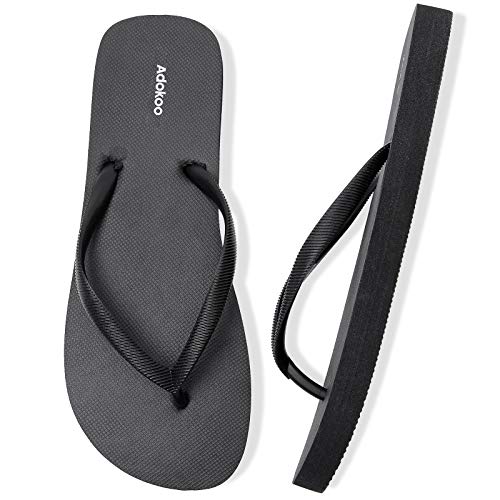 Women's Flip Flop Sandal Black Slim Beach Flip Flops EVA Rubber Shower