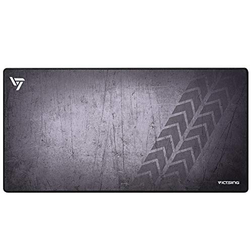 VicTsing Gaming Mouse Pad with Super Large Size (31.5×15.75×0.12 inch), Ultra Thick Extended Computer Keyboard Mouse Mat with Non-Slip Rubber Base, Water-Resistant, Durable Stitched Edges, Dark Grey