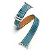 valkit Compatible with Apple Watch Band 38mm 40mm 42mm 44mm, Double Tour Replacement Genuine Leather Strap Women Men Wristband for Apple Watch Series SE/6/5/4/3/2/1,Blue