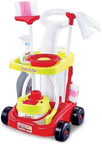 carrito de limpieza con aspirador de juguete