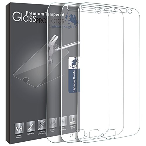 LK Tempered Glass Screen Protector for Moto G4 Plus, 3-Pack