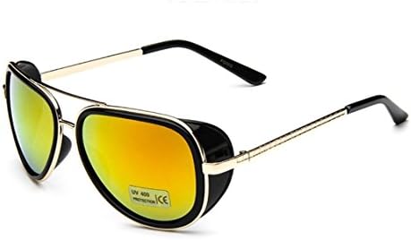 Caixia Unisex S005 Horn Rimmed Metal Frame Side Shield Aviator 58mm Sunglasses
