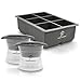 Silicone Ice Cube Trays-Set of 2 Round Ice Ball Mold & Large Ice Cube Tray for Whiskey, Iced Coffee, etc.- 2 Whiskey Ice Ball Maker (Sphere Ice Mold) & Silicone Ice Cube Trays With Lids-Home By Brynn