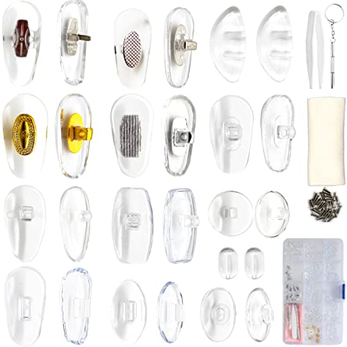 Eyeglass Nose Pads Eyeglass Repair Kits for Anti Slip with Screwdriver