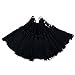 100pcs 13cm/5 Inch Silky Floss Bookmark Tassels with 2-Inch Cord Loop and Small Chinese Knot for Jewelry Making, Souvenir, Bookmarks, DIY Craft Accessory (Black)