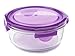 Wean Green 4 Pack Meal Bowls 22 Ounce Large Tempered Glass Leak-proof Bowls - Grape