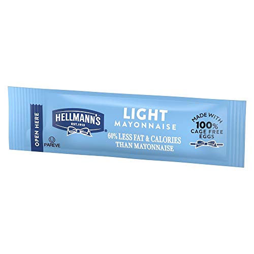 Hellmann's Light Mayonnaise Stick Packets Easy Open, Made with 100% Cage Free Eggs, Gluten Free, 0.38 oz, Pack of 210