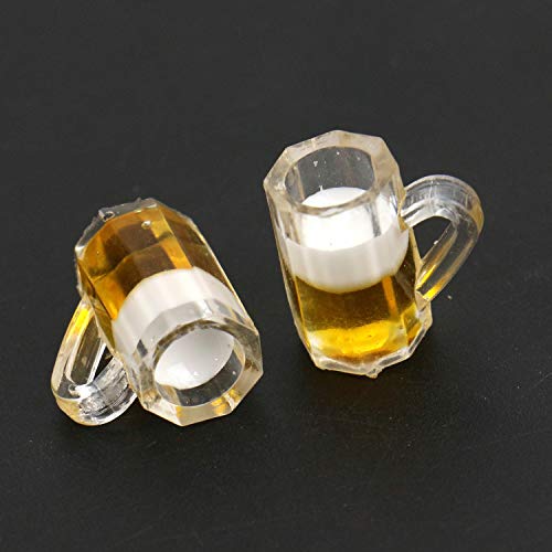 JETEHO 10Pcs Dollhouse Mugs Miniature Cups Dollhouse Beer Cup Mug Model for Miniature Dollhouse Accessories