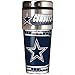 NFL Dallas Cowboys Metallic Travel Tumbler, Stainless Steel and Black Vinyl, 16-Ounce