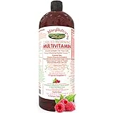 Liquid Morning Vitamins by MaryRuth (Raspberry) Vegan Multivitamin A B C D3 E Minerals &amp; Amino Acids to Provide Energy | Highest Purity Organic Ingredients | Gluten Free | Paleo 0 Sugar 0 Fat 32oz