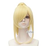 Hot Anime Light Blonde Girls Straight Wig+50cm Ponytail+Cap