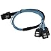 CableDeconn 3FT Internal SFF8087 Mini SAS 36pin Male W/Latch To SATA 7Pin Female (X4) Forward Breakout Cable (G0102)