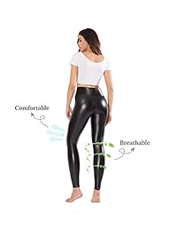 Mallas sexy de piel sintética para dama, color negro