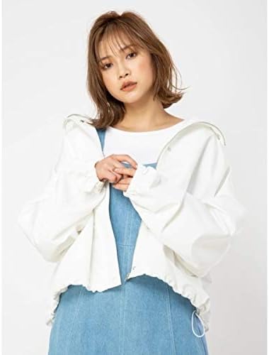 Amazon セシルマクビー Cecil Mcbee フードマウンテンパーカー レディ ルーズシルエット 抜け感 オフホワイト M コート ジャケット 通販