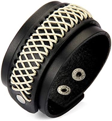 Jenia Adjustable Genuine Leather Bracelet Wide Brown Belt Cuff Bangle Handmade Jewelry for Men, Boy, Kids, Women