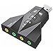 USB External Stereo Sound Adapter, Costech [Updated Version] Virtual 7.1 Channel Double USB Microphone & Headset Port Plug and Play No Drivers Needed for Windows, Mac, Linux
