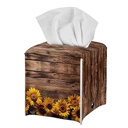 Talayituse Sunflower Wood Print Tissue Box Cover