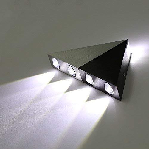 Lightess Modern Sconces Up Down 5W Led Wall Sconce Lights Triangle Shape Decorative Mini Lamp for Bathroom Vanity Lighting, Cold White - Thumbnail 3