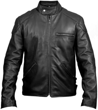 FactoryExtreme Freedom Mens Black Biker Leather Jacket, X-Small, Black