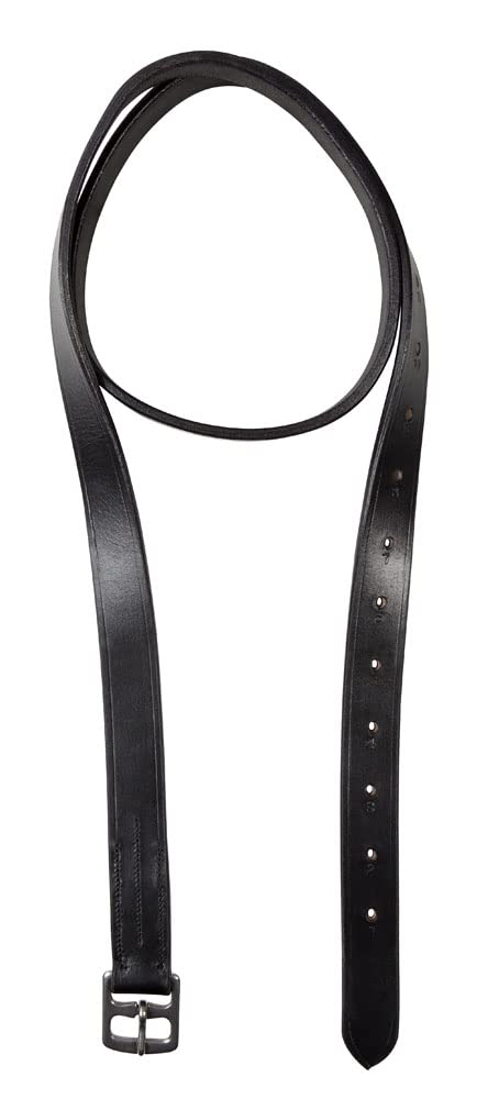 PFIFF 101222 Stirrup Straps Stainless Steel Buckles Pony Black 1 Pair