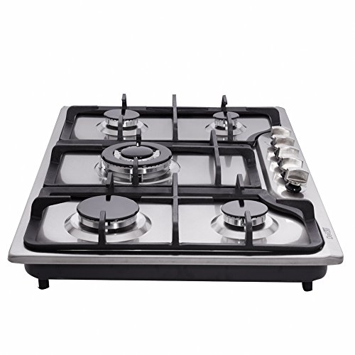 Deli-kit DK257-A01 30" LPG/NG Gas Cooktop gas hob stovetop 5 burners Dual Fuel 5 Sealed Burners Built-In gas hob Stainless Steel 110V AC pulse ignition gas Cooker gas stove with cast iron support