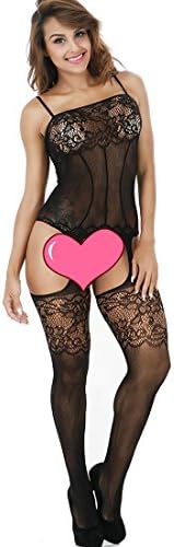 DivaCat Fishnet Bodystocking Lingerie Crotchless Plus Size Black