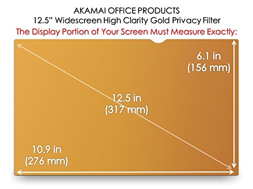 Akamai Office Products Privacy Screen Filter Widescreen Laptops Anti Glare (12.5 inches Diagonal, Gold)